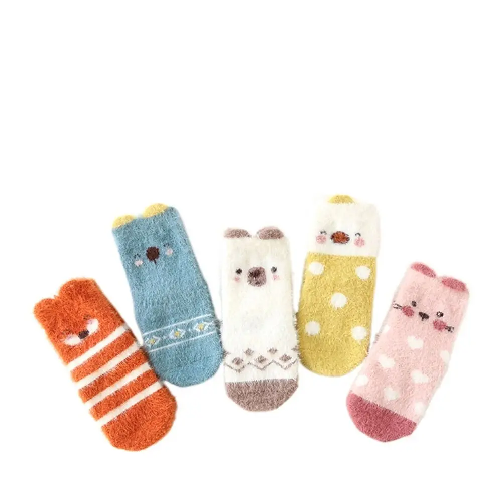 

Duck Adult Rabbit Bear Mink Velvet Socks Cat Cute Animal Pattern Socks Home Sleep Socks Baby Hosiery Mid-Tube Socks