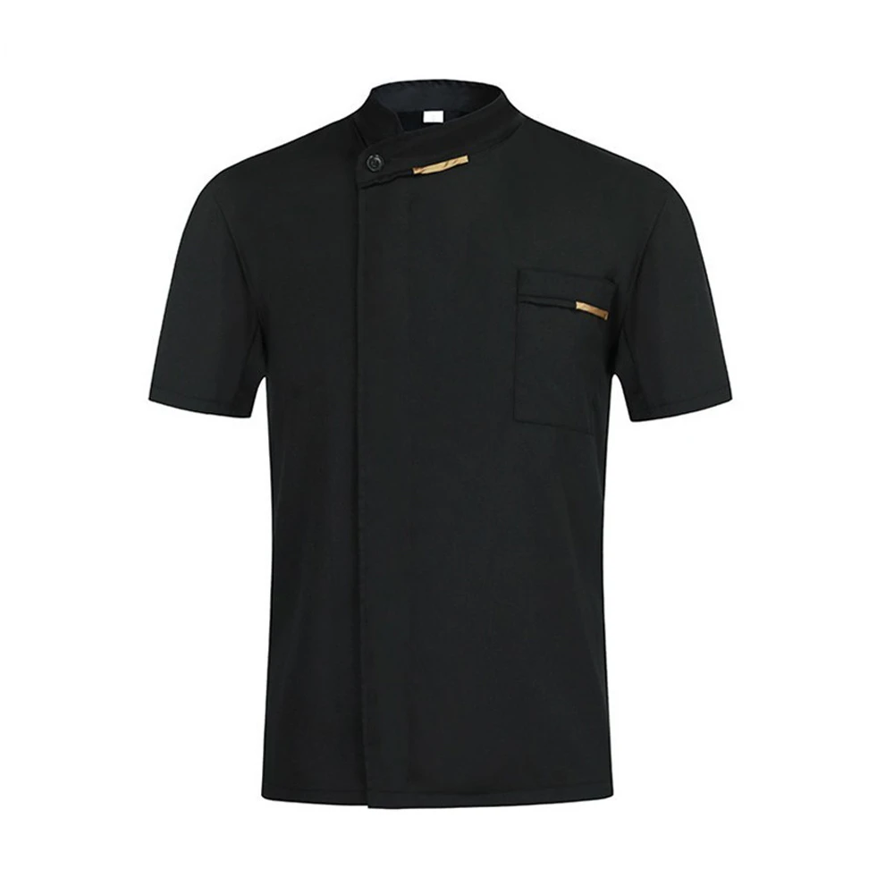

quality Chef Waiter Uniform Short Sleeve Kitchen Restaurant Cook Chef Jaket Shirt Breathable Barber Sushi Costumes