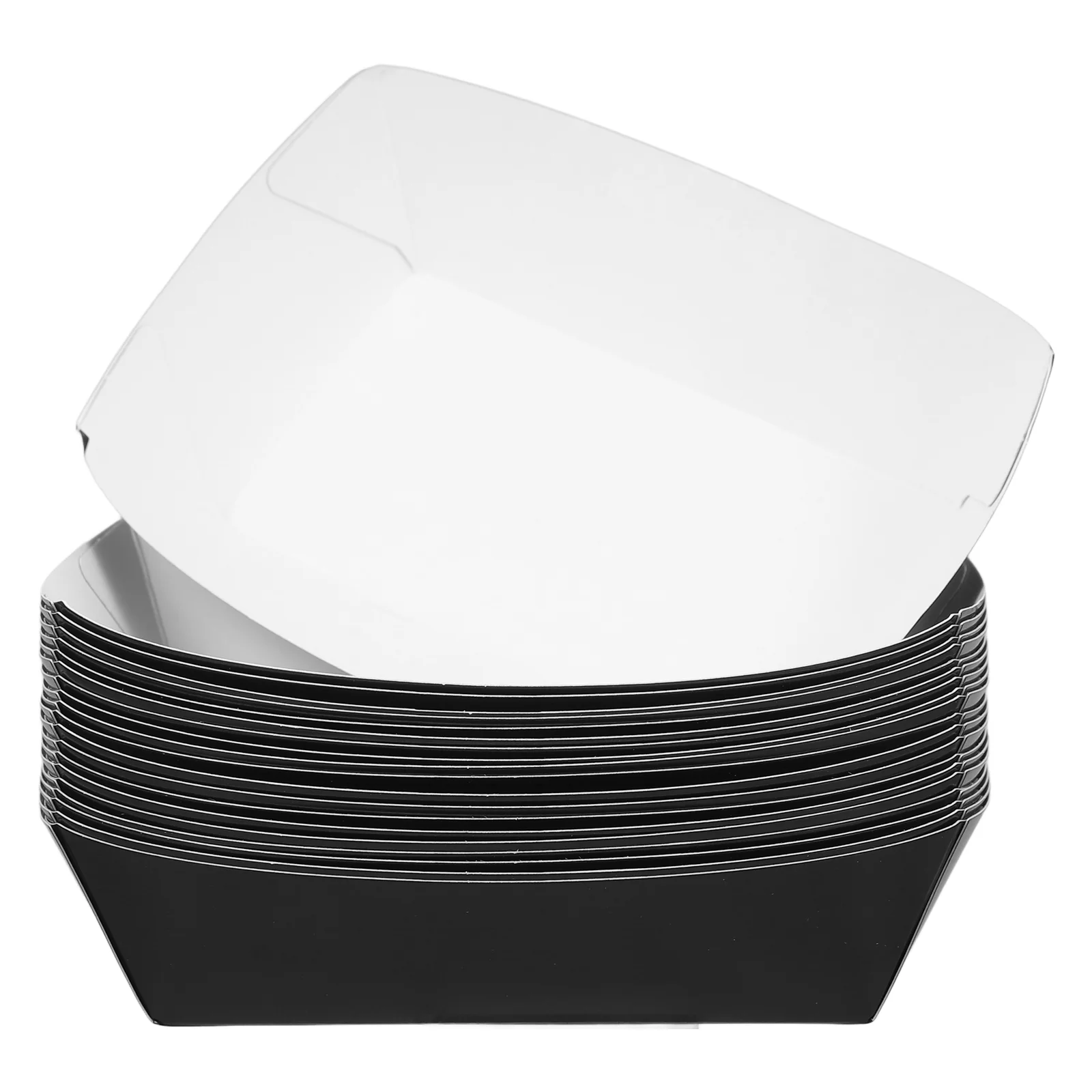 20 Pcs Kraft Paper Packing Box Black Food Boats Container Baked Potatoes Containers Baby