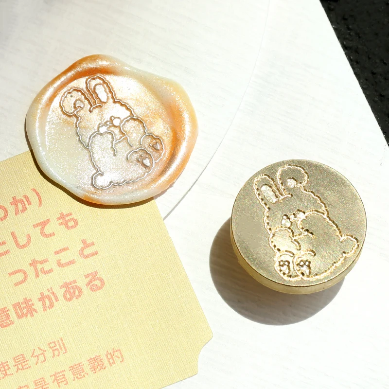 Wax Seal Stamp Cute Rabbit Waxing Seal Toy Envelope Scrapbook Fire Paint DIY Embossed Copper Head Metal Brass Head