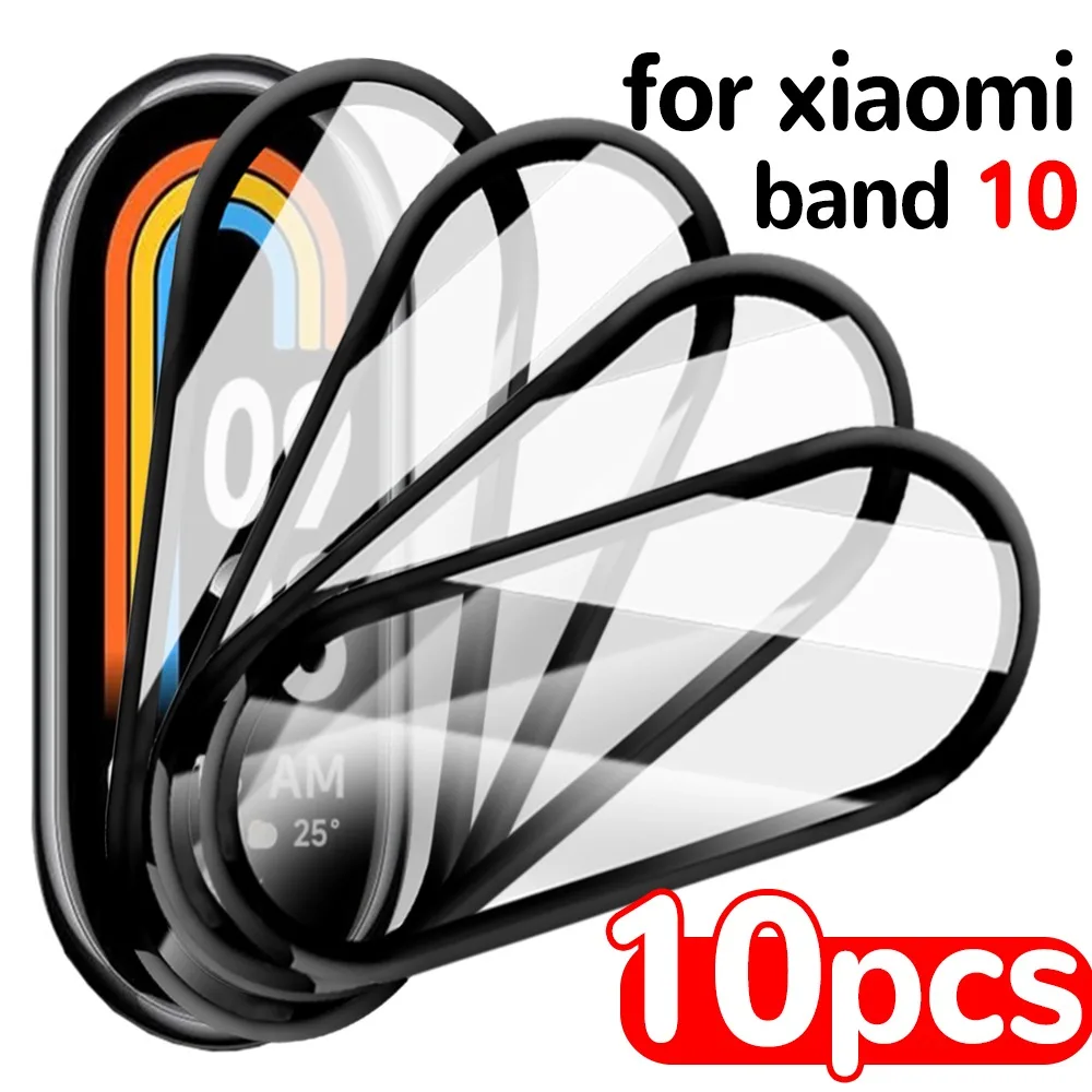 Screen Protector for Xiaomi Band 10 - Full Coverage Soft PMMA HD Film, Curved Design, Pack of 1-10 Pieces