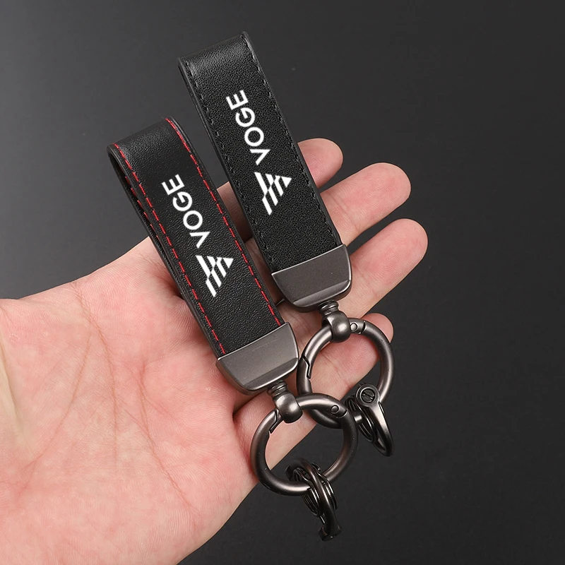 Premium Leather Horseshoe Buckle Motorcycle Keychain
