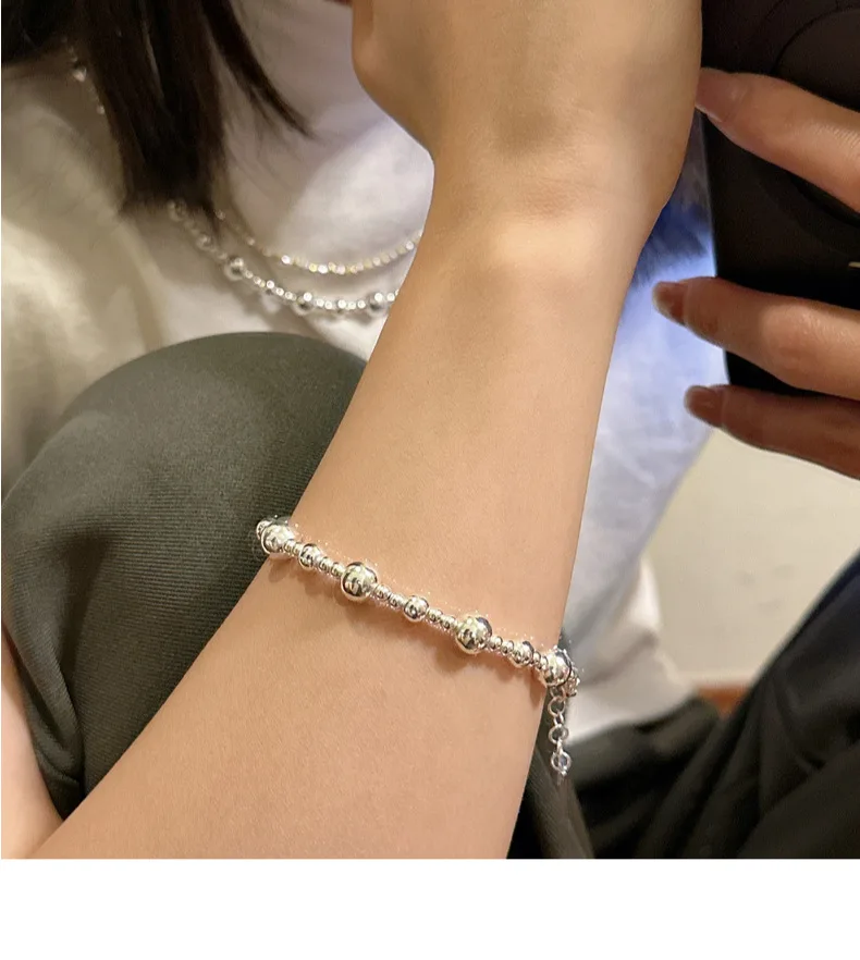 

S925 Sterling Silver Korean Gradient Ball Fashion Handicraft CHN363