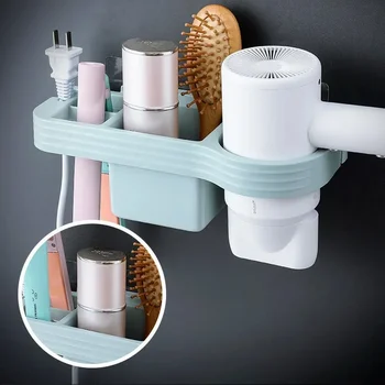 Home Bathroom Organizer Storage Shelf Stand for Bathroom Accessories  Bathroom Shelf Hair Dryer Holder Wall-mounted No Drilling 