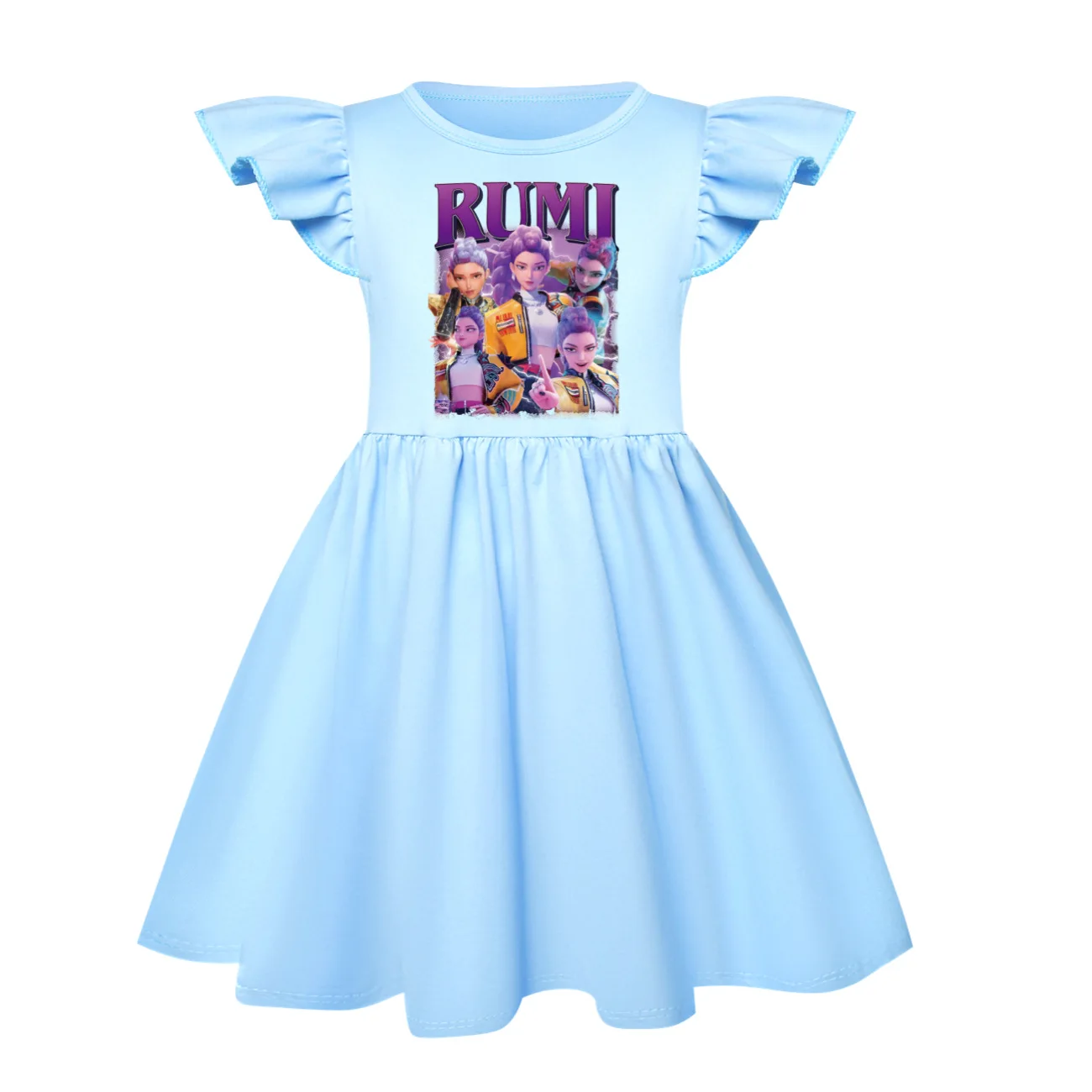 فستان صيفي قصير الأكمام للفتيات الصغيرات من KPop D...