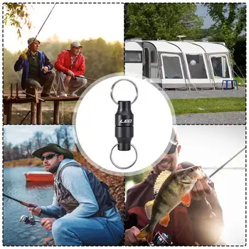 Portable Steel Fishing MRC Strong Magnetic Quick Release Clips Net Release Keeper with Carabiner Alloy Magnet Fishing Gear 3