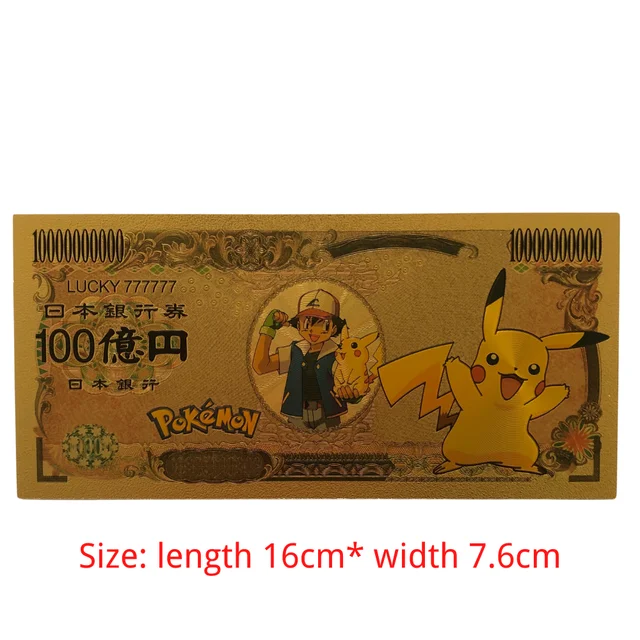 2022 anime Pokemon letter Gold Card Magic Baby commemorative gold coin collection coin Pikachu playing games children's toy gift 1pcs