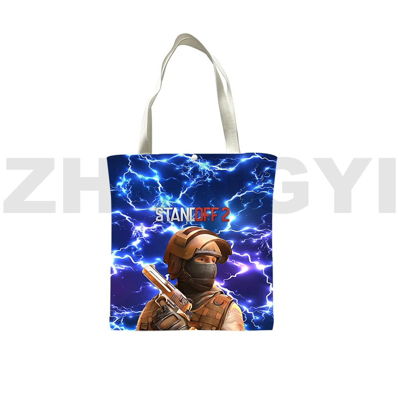 

Fashion Standoff 2 Handbag Large Tote Bag Foldable Shopping Bag 3D Shooting War Game Shoulder Bag Anime Canvas Bag Crossbody Bag
