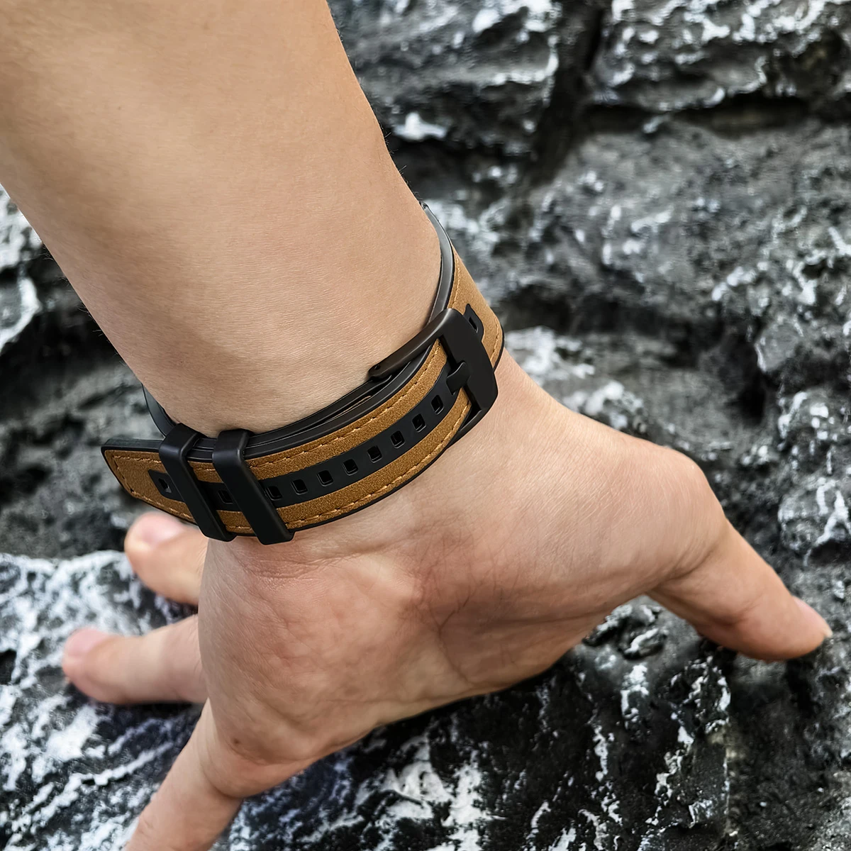 Leather Silicone Strap For Samsung Galaxy Watch 7Ultra2025 - Main Image