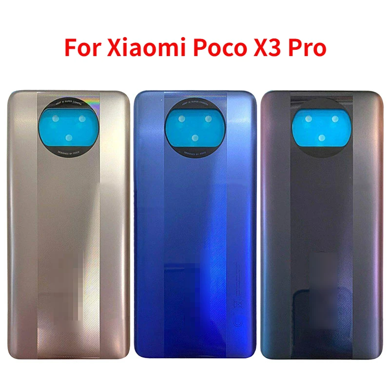 

Original Back Cover For Xiaomi Poco X3 Pro M2102J20SG Battery Cover Panel Rear Door Housing Case Replace Replacement Parts