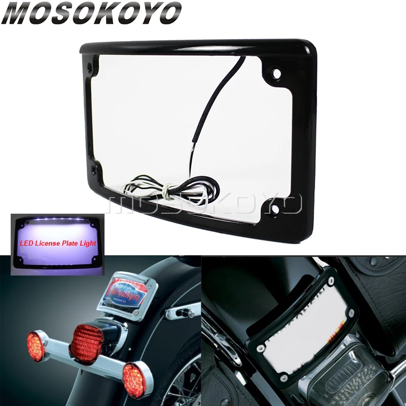 Harley Led License Plate Frame Custom Dynamics Chrome Tag Plate
