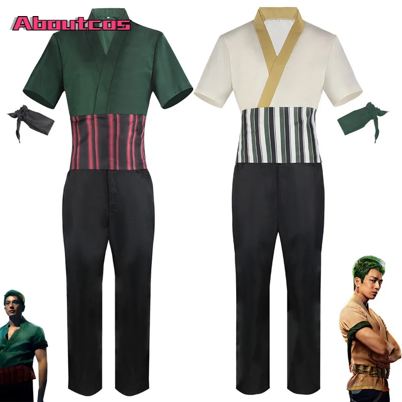 

New Halloween Party Men Roronoa Zoro Cosplay Costume Stage Performance Japanese Anime Samurai Boys Traditional Clothing