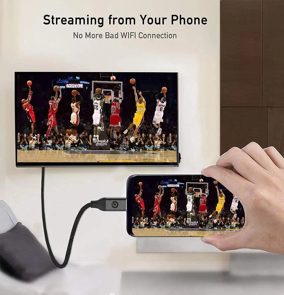 Acheter Câble HDMI 1080P convertisseur vidéo HDTV téléphone vers TV  adaptateur pour LG/Samsung/Android