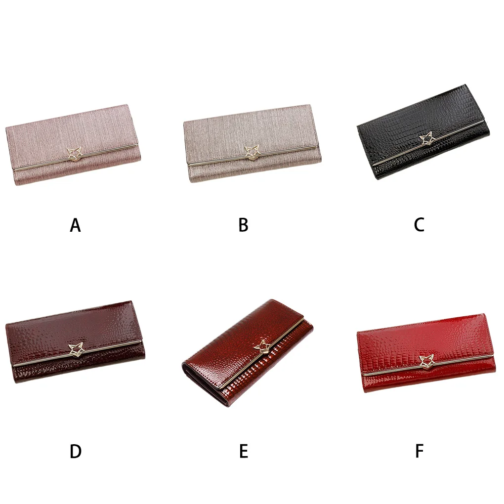 

Women Wallet Large Capacity Solid Color Card Holder Girls Purse Light