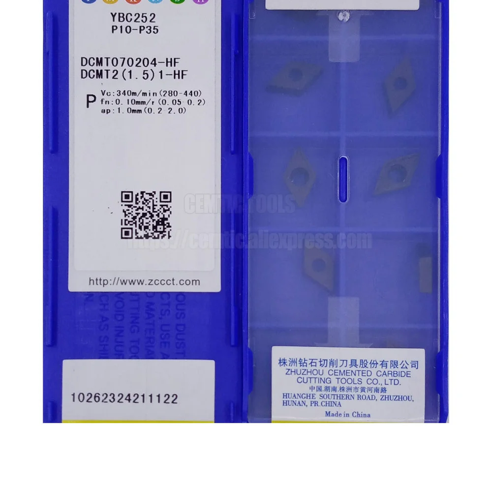 

ZCC DCMT070204-HF YBG202 YBC251 YBC152 YBC252 For Steel And Stainless CNC Carbide Inserts Lathe Cutter Tool