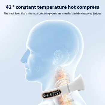 Neck Physical Therapy Massager 15 Gears 6 Modes Cervical Therapy Massage Stimulator USB Charging Vibration Pulse for Home Office 5