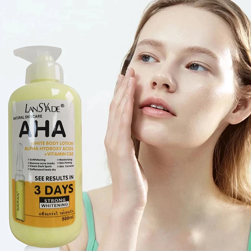 500ml Whitening Body Lotion Hydroxy Acids+Vitamin C&E Skin Beautifying  Brightening Body Lotion Delicate Smooth Skin Care Cream 4