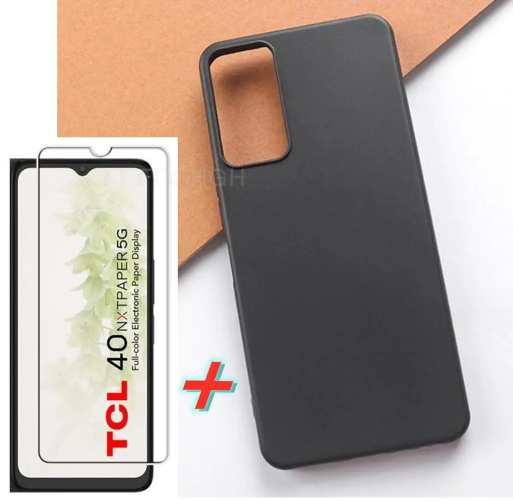 

Tempered Glass For TCL 40 NXTpaper 5G Silicone Case Transparent Phone Shell Cover On TCL 40X 5G T609M 5G Soft Black TPU Funda