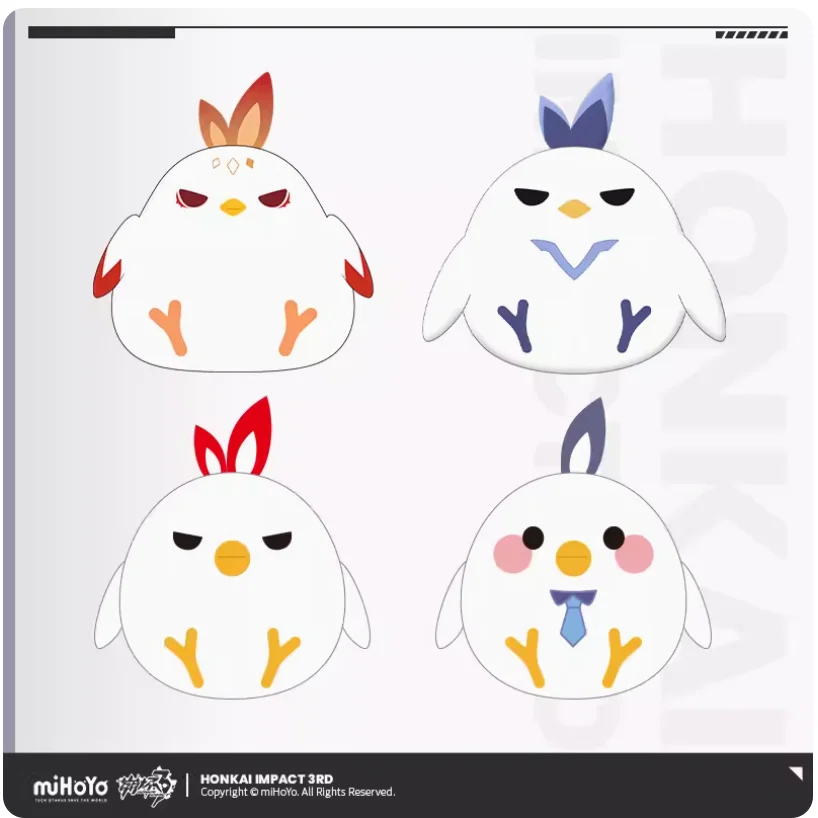 2024 аниме Honkai Impact 3 Fu Hua милый куриный хлопковый брелок с кулоном в виде курицы Fenghuang of Vicissitude красный воздушный змей серия Косплей