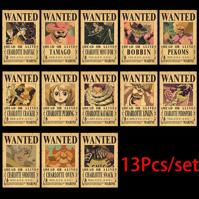 10Pcs Anime One Piece Luffy Wanted Vintage Posters Set for Room Wall Decoration Cartoons Zoro Wanted Painting Stickers Toys Gift - Image 7