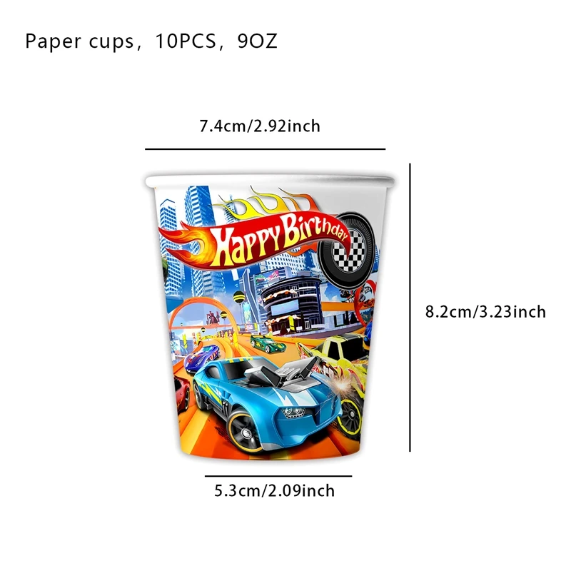 Räder Geburtstag Dekoration Geschirr Teller Tasse Tischdecke Rennwagen Geschenktüte 0-9th Ballon für Kinder Jungen Geburtstag Party Supplies – Detail 8