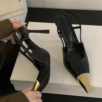 Eilyken Street Style Pointed Toe Women Pumps Fashion Slingbacks Thin High Heels Elegant Stripper Prom Ladies Sandals Shoes - Image 5