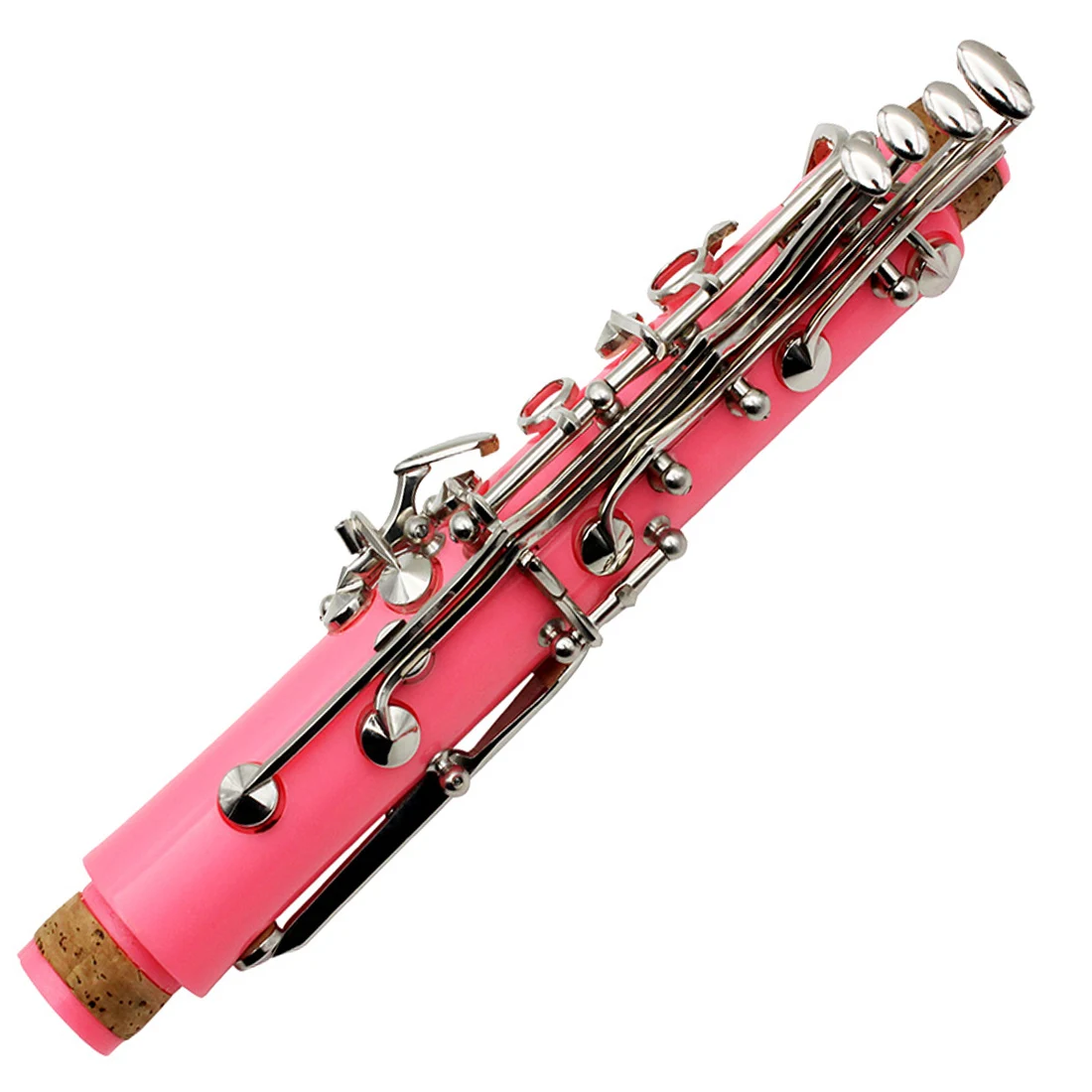 Pink Bb Clarinet B-flat Beginner Student Clarinet for School Orchestras Adults with Hard Shell Cleaning Kit Bracket Gloves Parts