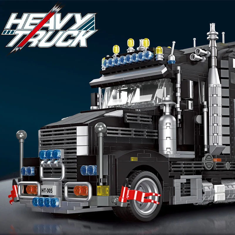 

Black Heavy Duty Truck Building Blocks Assembling MOC City High Tech Car Bricks Model Toys for Boys Gift Set