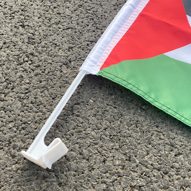 Paquete de 2 banderas de Palestina para automóvil, bandera palestina para  ventana de automóvil con bandera de Palestina y mástil de bandera de