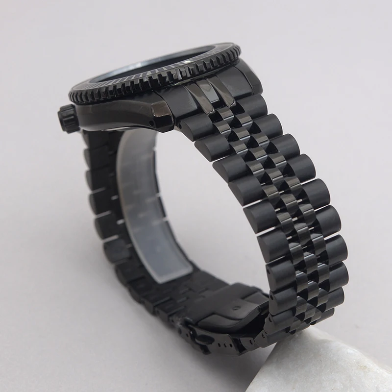 Black Seiko Watch Cases Fashion Bezel Insert With Strap Fits Prospex SNR025 NH36 7S26 NH35 Movement Watch Repair Replace Parts