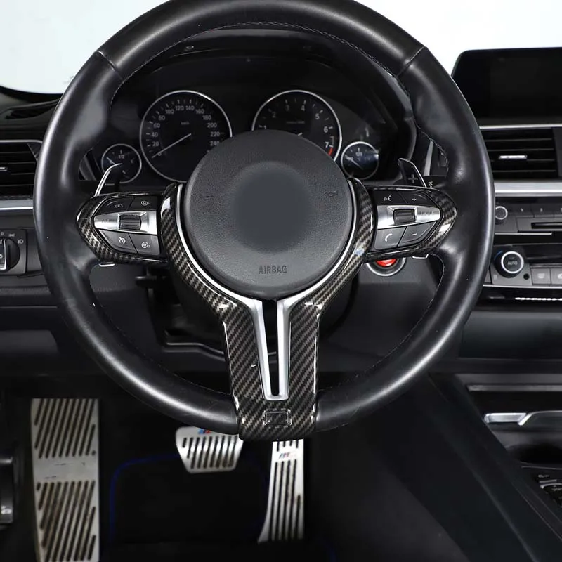 카본 파이버 스타일 자동차 인테리어 스티어링 휠 트림 커버 스티커 BMW F80 F82 F10 F85 F86 F87 M 스포츠 M2 M3 M4 M5 X5M X6M용