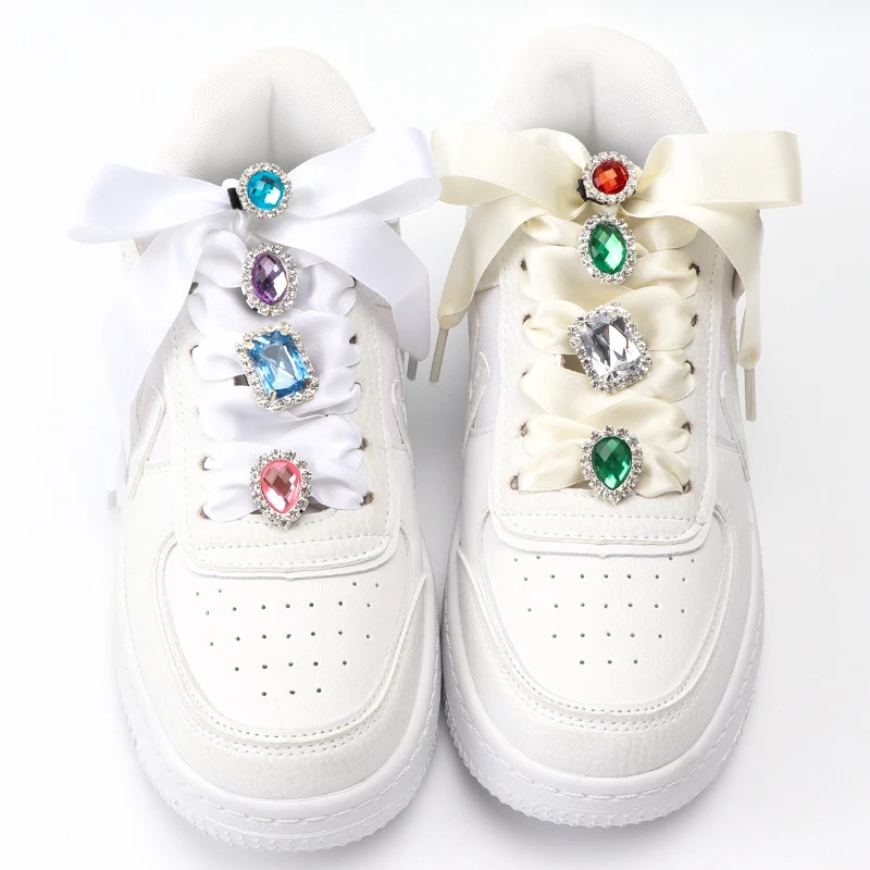 1Pc Diamond Shoelaces Decoration Lussuosi Strass Lucidi Fibbia Accessori Per Scarpe Ciondoli Per Scarpe In Plastica Design Per Sneaker Af1