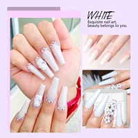 Saviland 30g Nail Acrylic Powder White Clear Carving Crystal Polymer Builder Nails Extension Art 3D Nail Art Polymer Powder 2