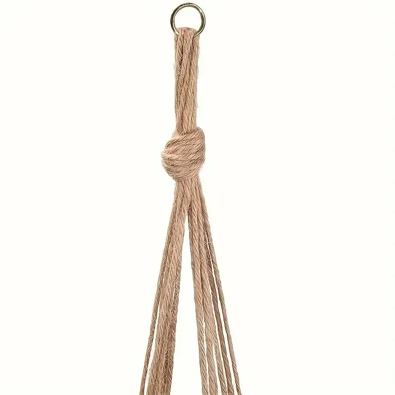 Gardening woven hanging rack flower pot net pocket hemp rope indoor and outdoor plant hanger wicker planter 2pcs 90cm