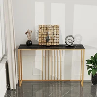 Table Console Extra Longue de 47.2 Pouces, Dessus Fritté, Pieds en Métal localité, Canapé pour Entrée de Couloir 4