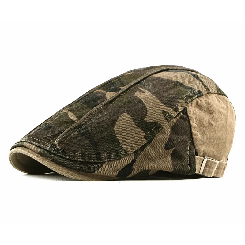 

Camouflage Beret Men's Spring And Autumn New Korean Style Fashion Wash Peaked Cap Women's Outdoor Universal Advance Hats Tide