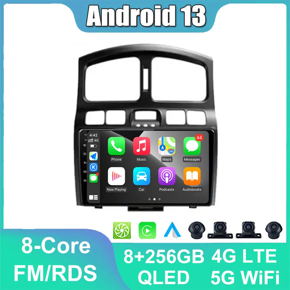 

Android 13 For Hyundai Santa Fe SM 2000 - 2012 For JAC S1 (Rein) 1 2007 - 2013 Car Radio Navigation Multimedia Video Stereo