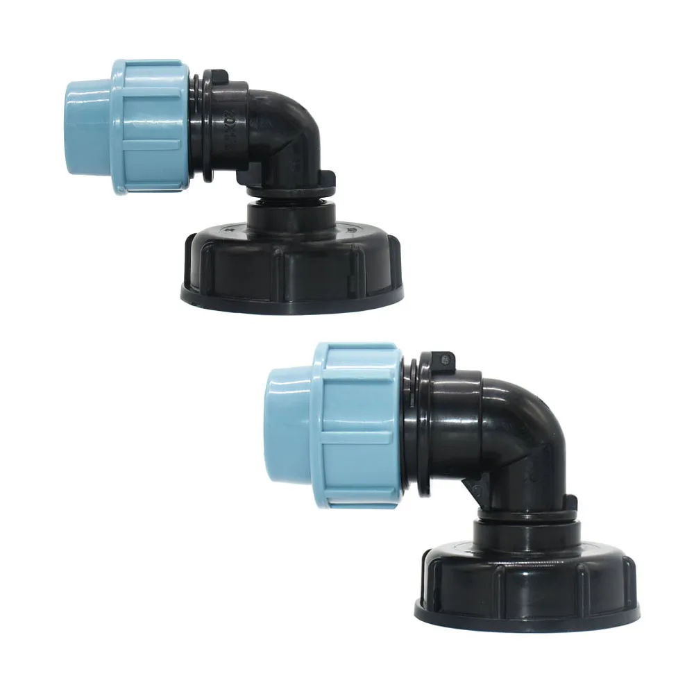 IBC Tank Adapter S60 x 20mm 25mm 32mm PE Tube Connector Elbow Tee Water Splitter Plastic Pipe Fitting For Farm Irrigation