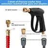 4000PSI High Pressure Water Gun for Car Wash, 5 Color Nozzle Tips, 1/4 Quick Connect, M22-14 Thread, 3/8 Quick Connector 5