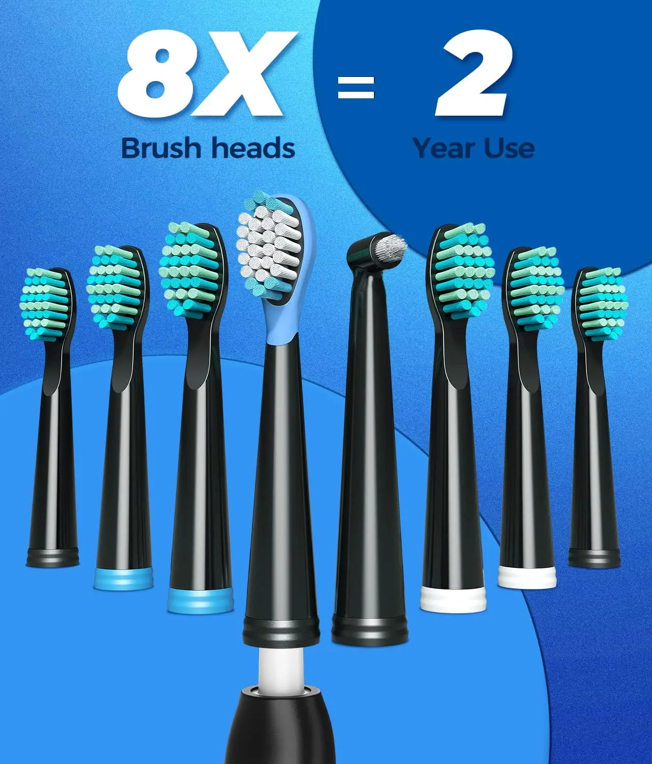 Electric Toothbrush for Adults with 8 Brush Heads, Sonic Electric Toothbrush with 40000 VPM Deep Clean 5 Modes, Rechargeable 5