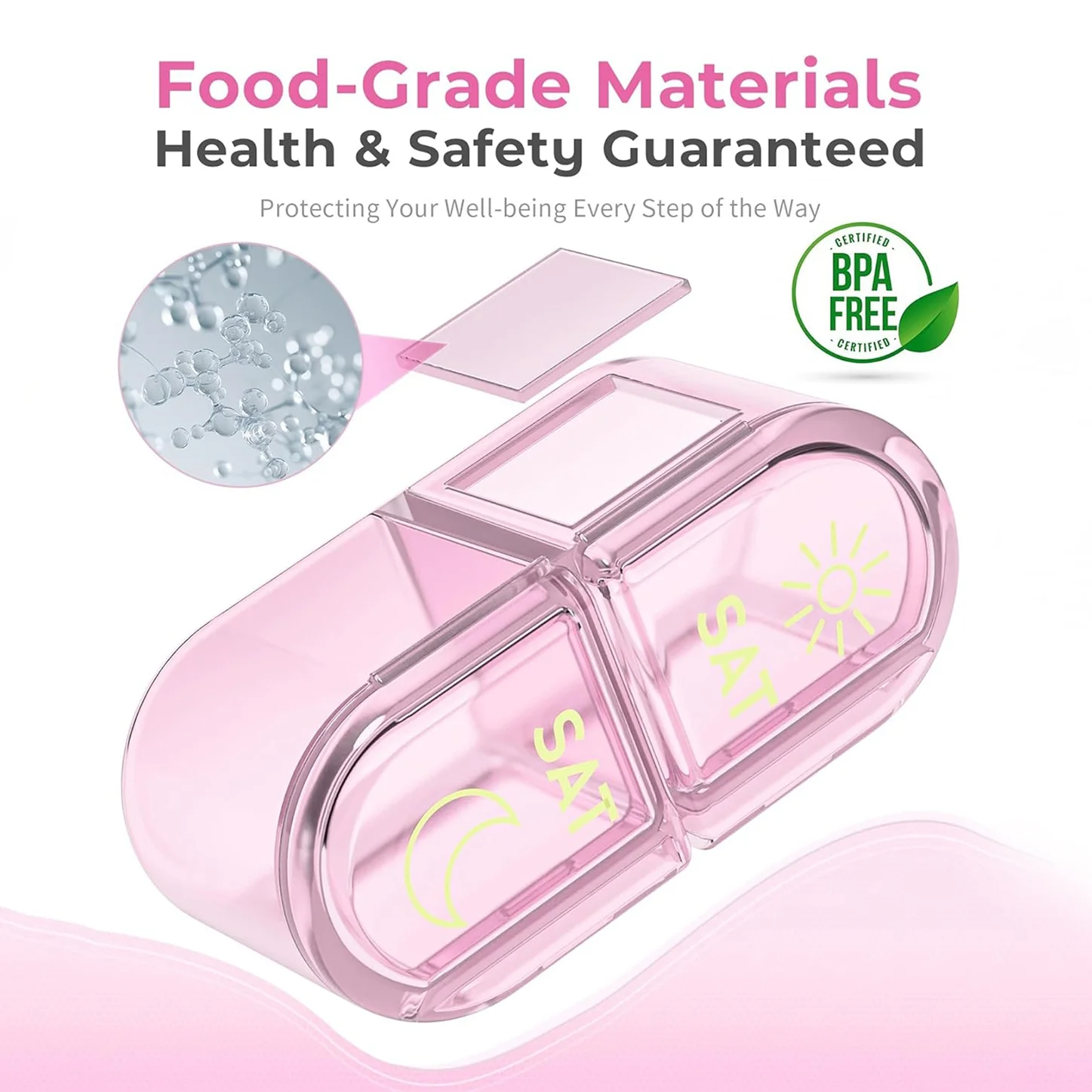 Compact 7-Day Daily Pill & Vitamin Organizer with Secure Compartments