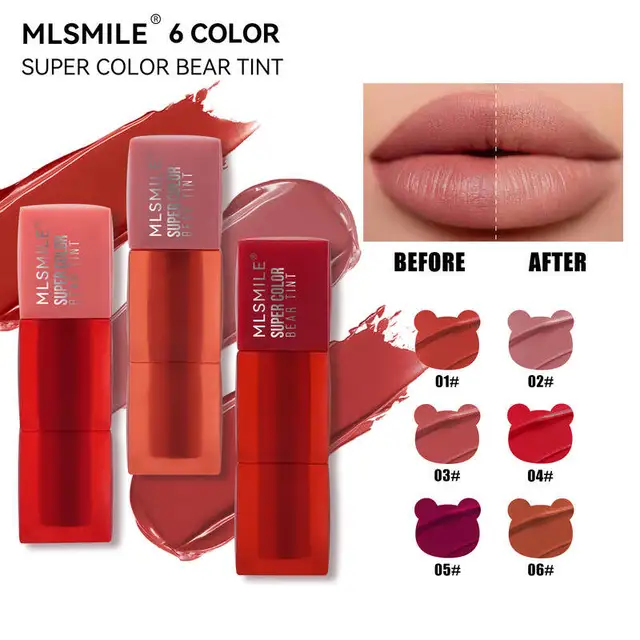 MLSMIL women's lip gloss 6 color Long-lasting velvet matte liquid lipstick matte and non-sticky lip gloss cup 2025 new