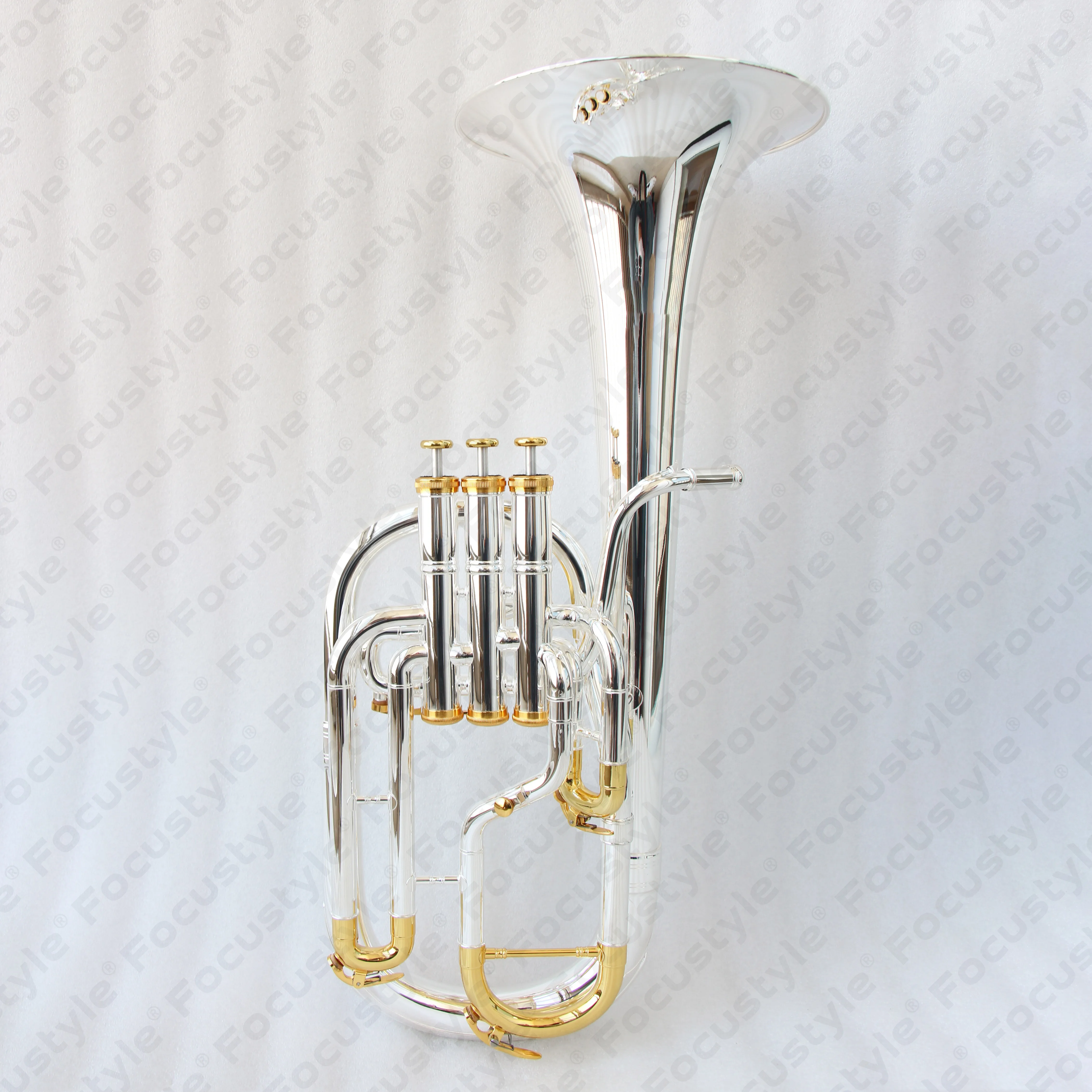 High Quality Chinese Alto Horn Gold Lacquered Musical Instruments EB Tone