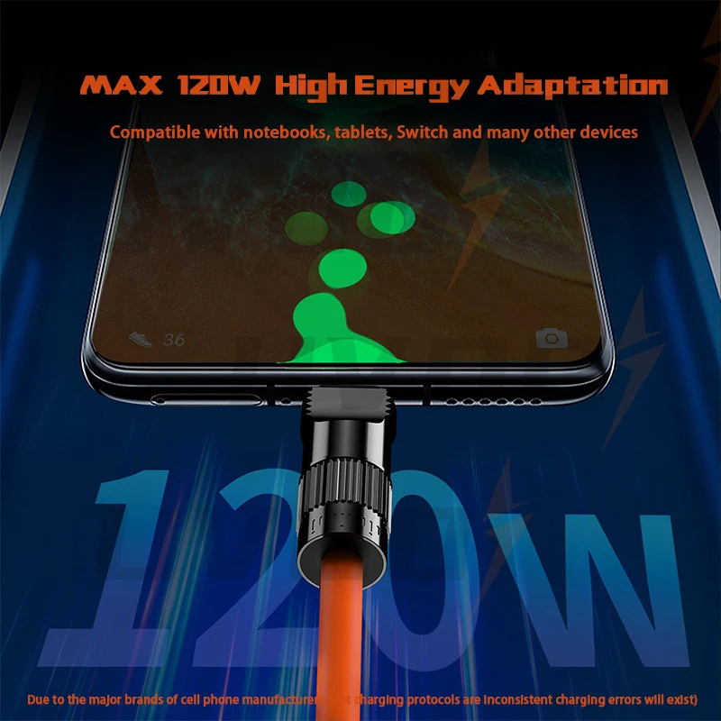 UVOOI Liquid Silicone Fast Charging Data Cable 120W Geek Spring Charging Wire Spliced Charging Cable for iPhone Tablet Notebooks