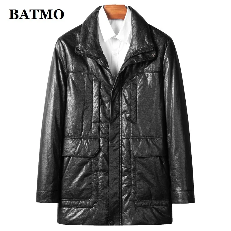 

BATMO 2024 new arrival winter 90% white duck down natural cow leather jackets men,male thicked warm parkas W5337