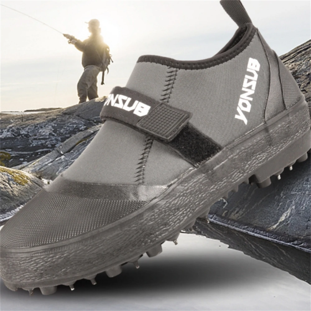 Fly Fishing Shoes Non-Slip Sole with Nails Outdoor Neoprene Rubber Hunting Fishing Boots Upstream Reef Rock Wading Shoes