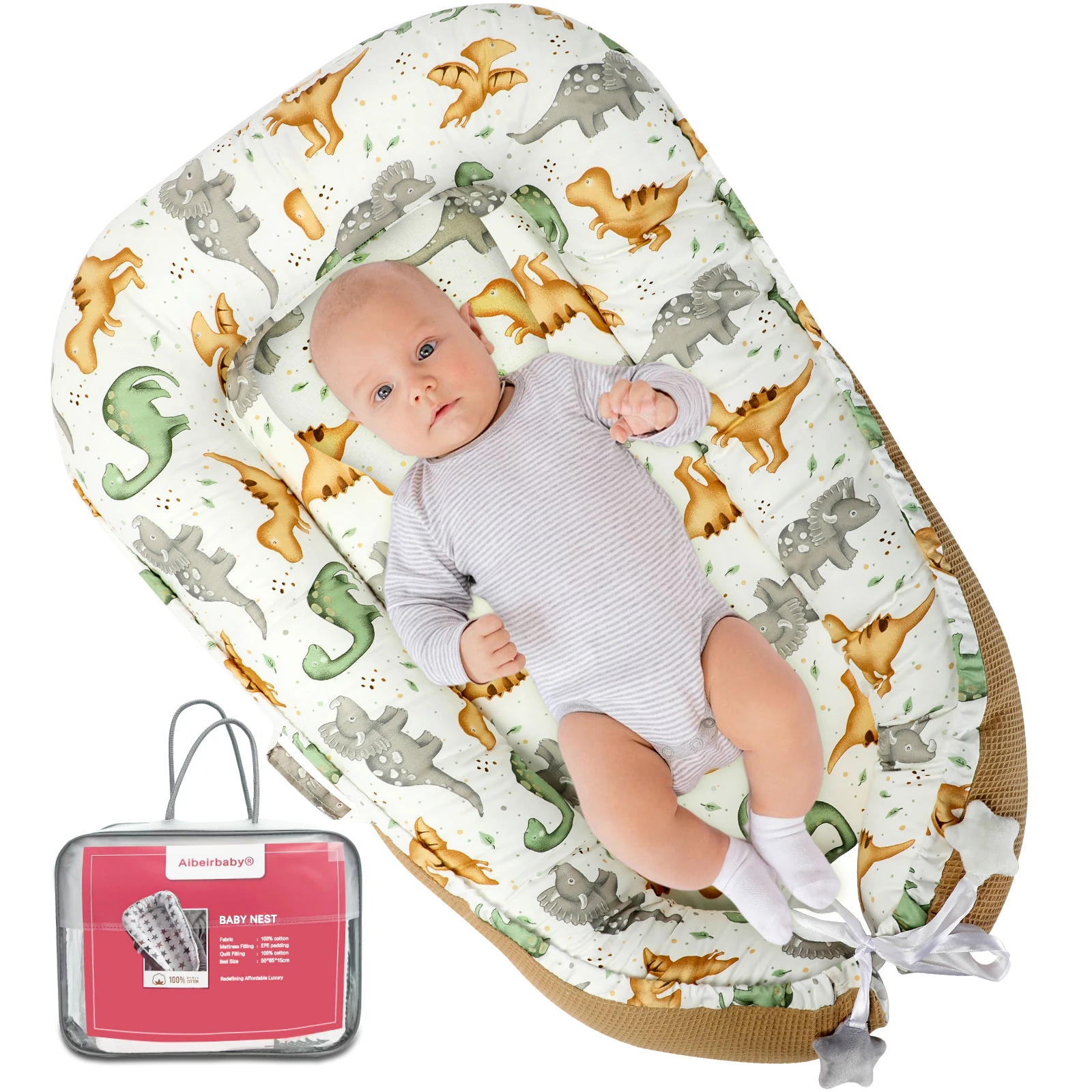 Nid d'enfant amovible pour co-sleeping, transat bébé nouveau-né en coton respirant, lit bébé réglable portable avec sac de rangement