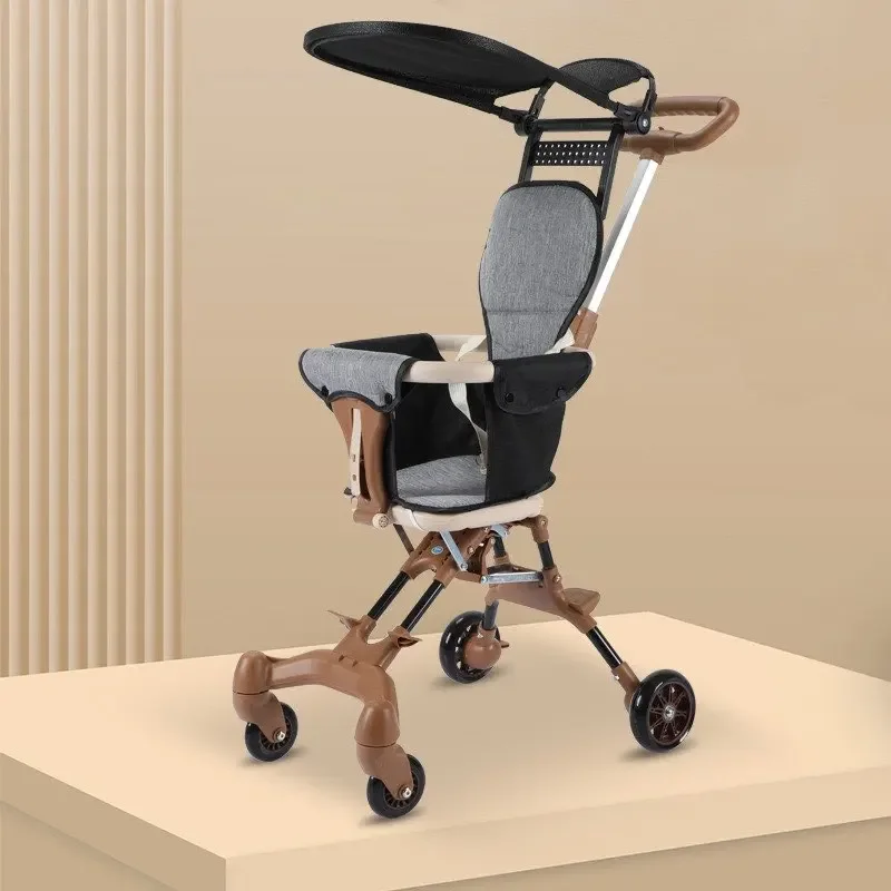 Foldable Baby Stroller Lightweight Infant Stroller with 360&deg; Universal Wheel Soft Wide Seat Height Adjustable Halloween Gifts baby stroller