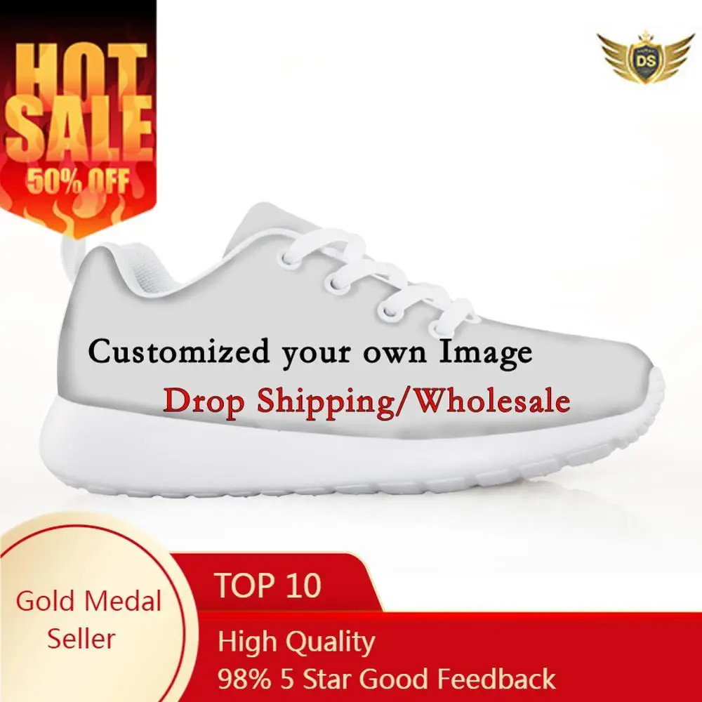 

Custom Children Shoes Boys Sneakers for Kids Girl School Casual Flats Breath Lace-up Shoes lightweight Dropshipping Wholesale