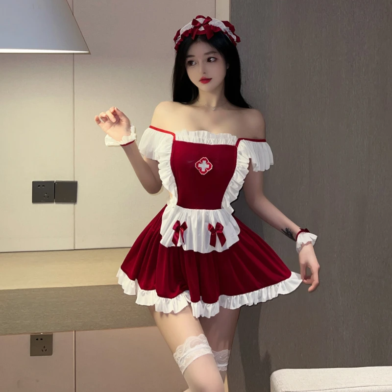 

Sexy Maid Roleplay Hallwoen Costumes Anime Cosplay Nurse Uniform Temptation Backless Kawaii Dress Erotic Lingerie Skirt Women's